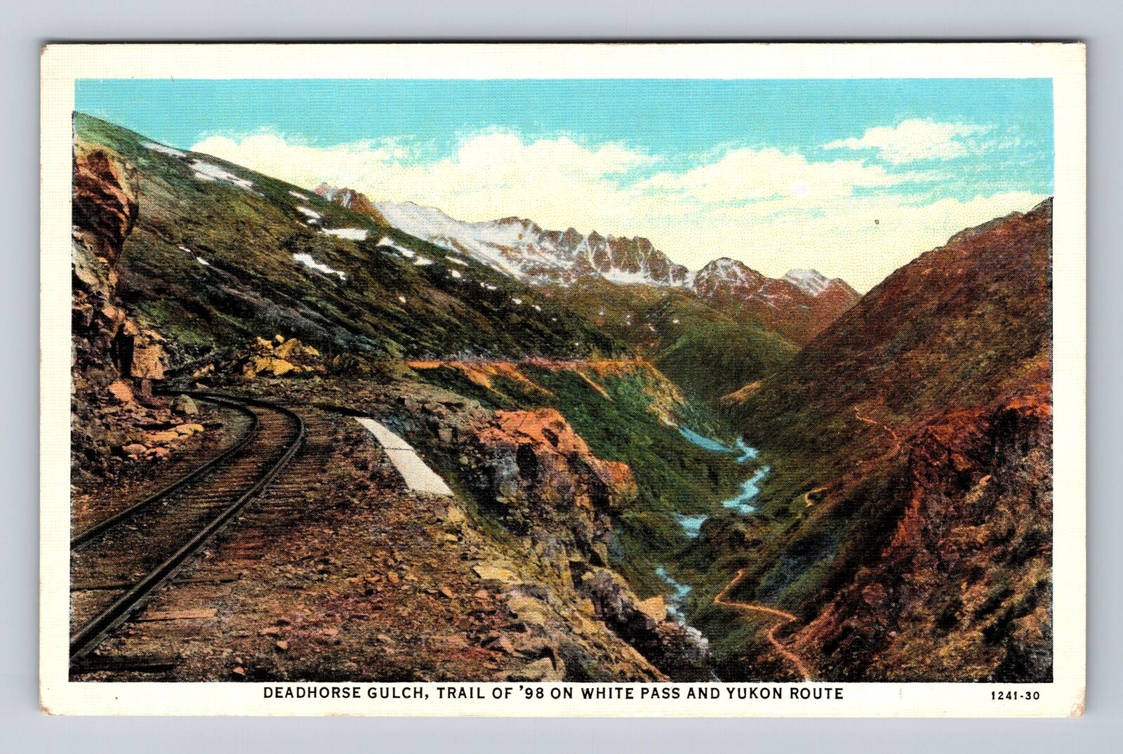 Deadhorse Gulch AK-Alaska, White Pass, Yukon Route, Souvenir Vintage Postcard