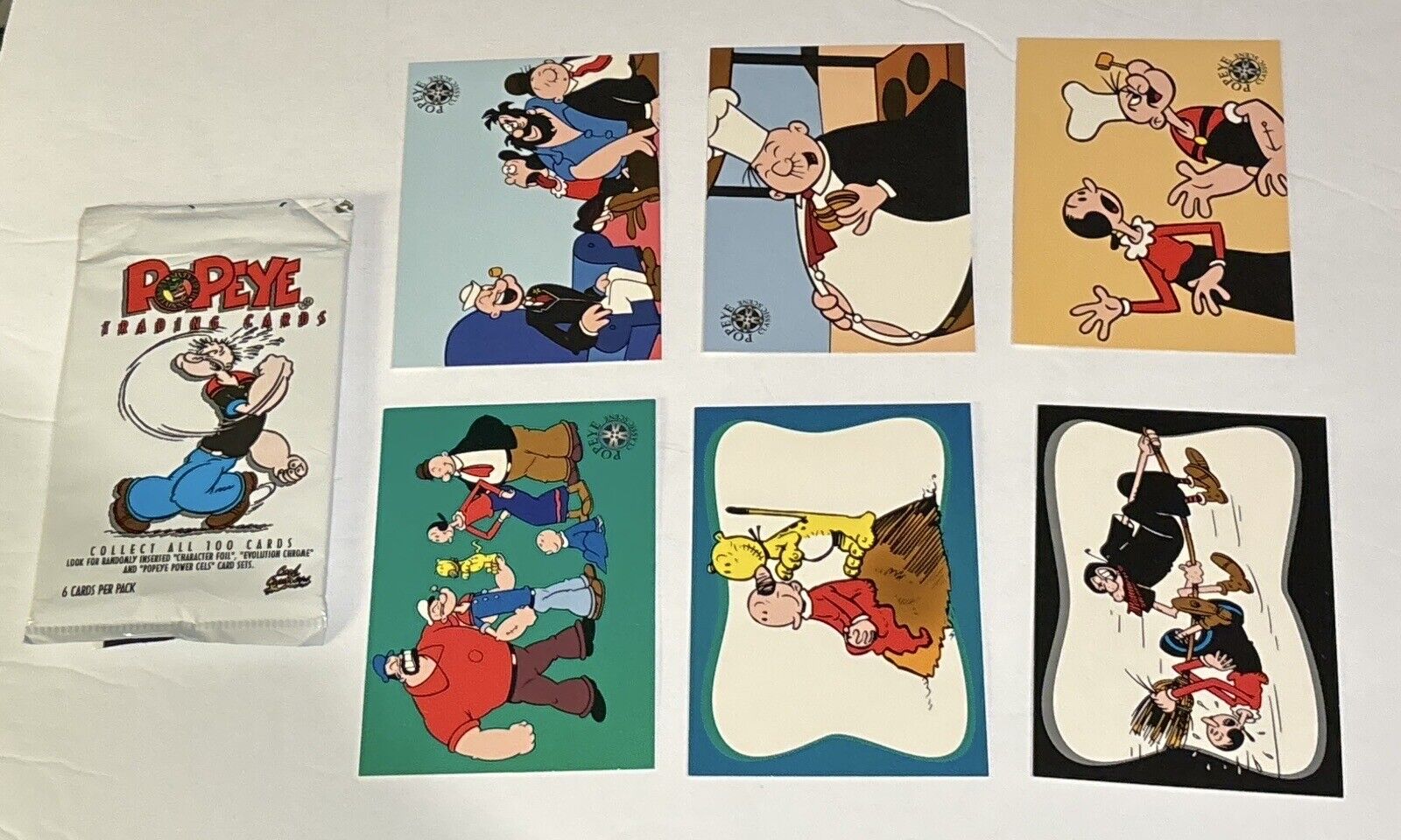 Vintage Lot (6) Popeye the Sailor Man Card Creations; Olive Oil/Bluto/Swee’ Pea