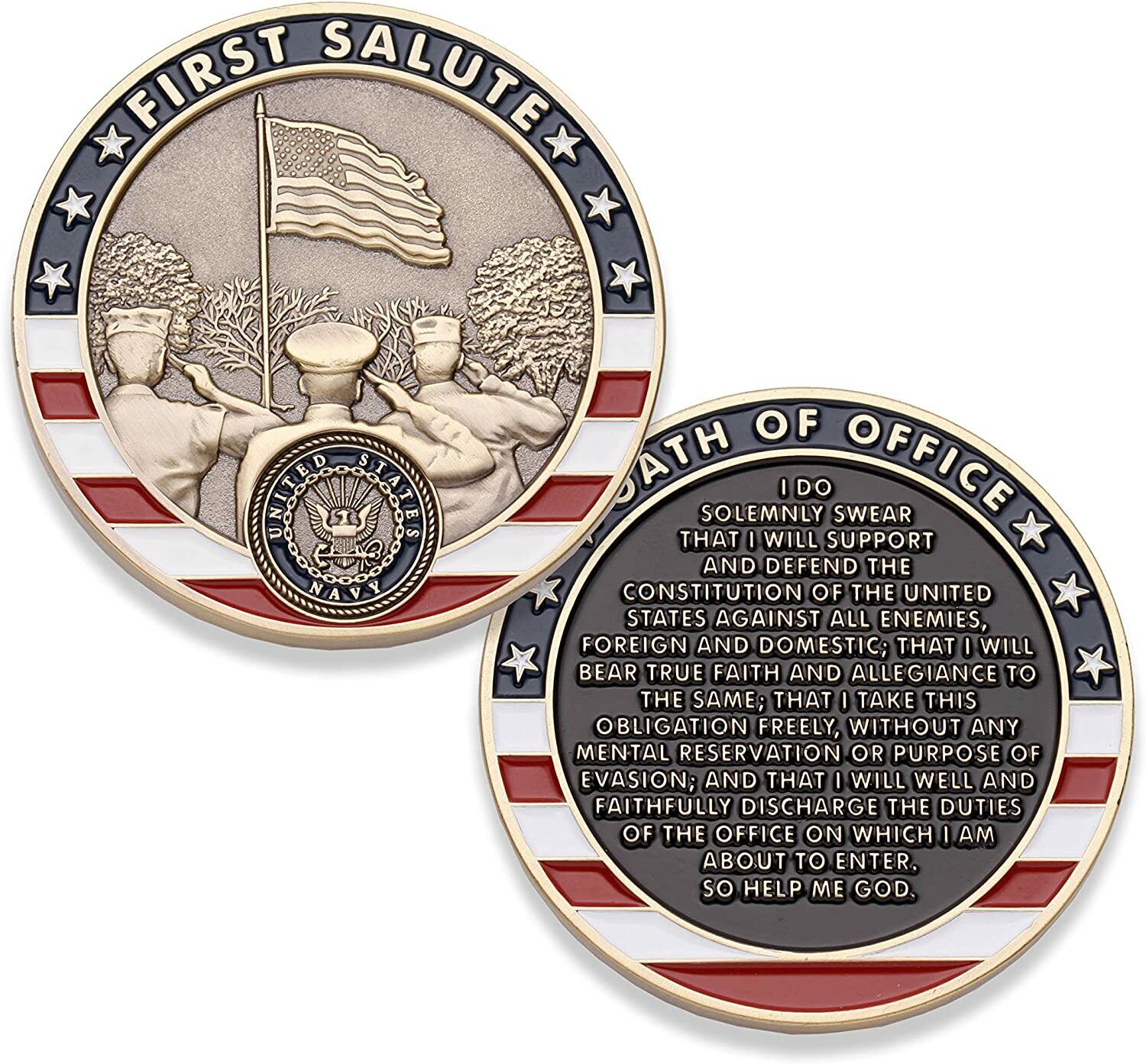 United States Navy First Salute Challenge Coin