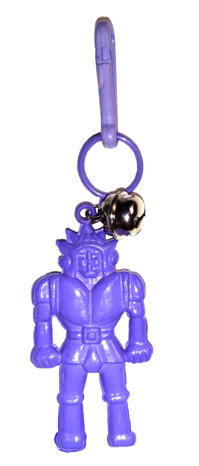 Vintage 1980s Plastic Charm Robot Purple Man 80s Charms Necklace Clip On Retro