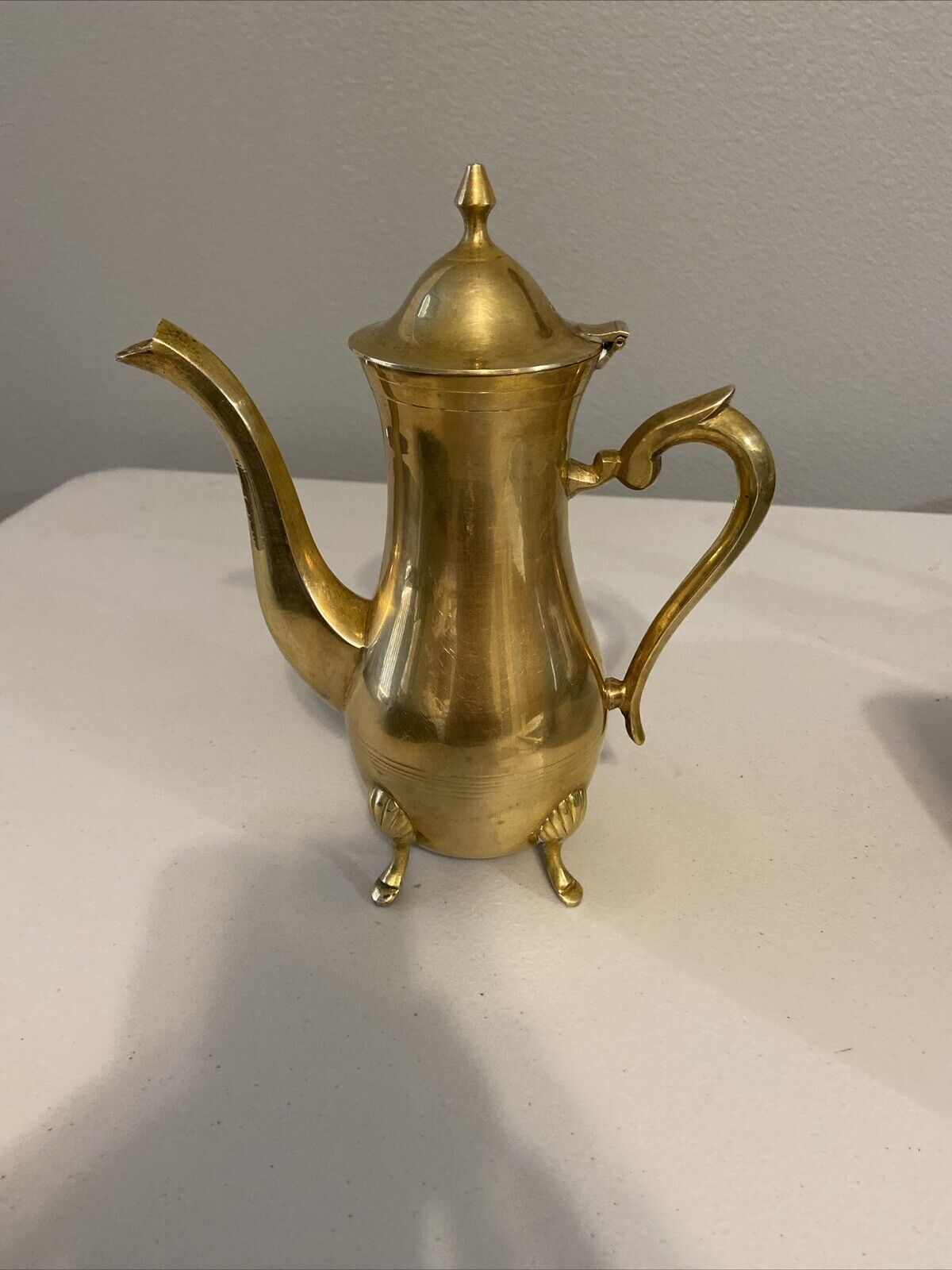 Vintage Solid Brass Teapot Made In India Very Heavy