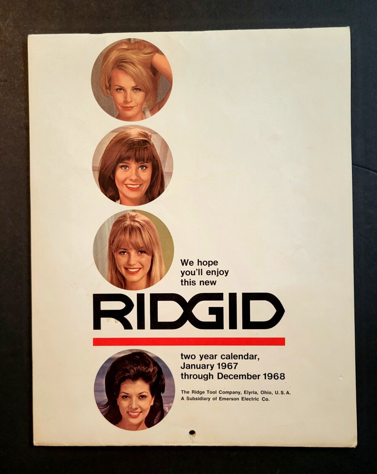 Ridgid Tool Company Vintage 1967-1968 Pin Up Calendar