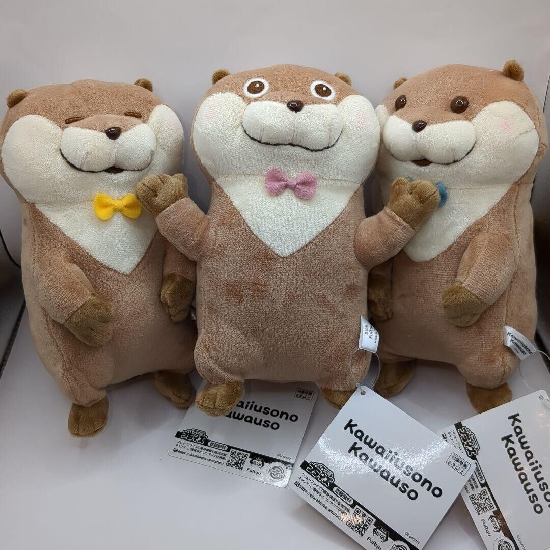 Cute lying otter plush toy latte-colored All 3 Tyeps Set NEW FuRyu 8.2\