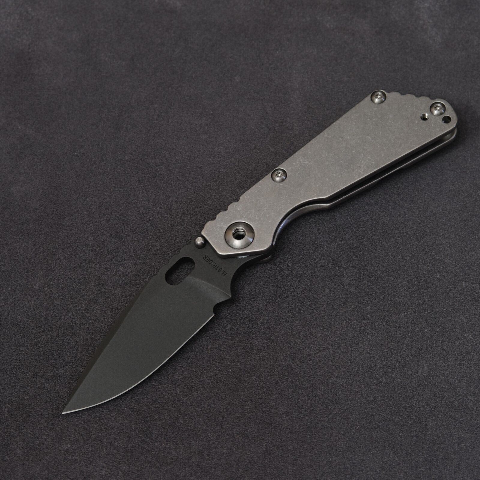 Strider Knives Performance SnG Smooth Titanium - Black Blade / 20CV