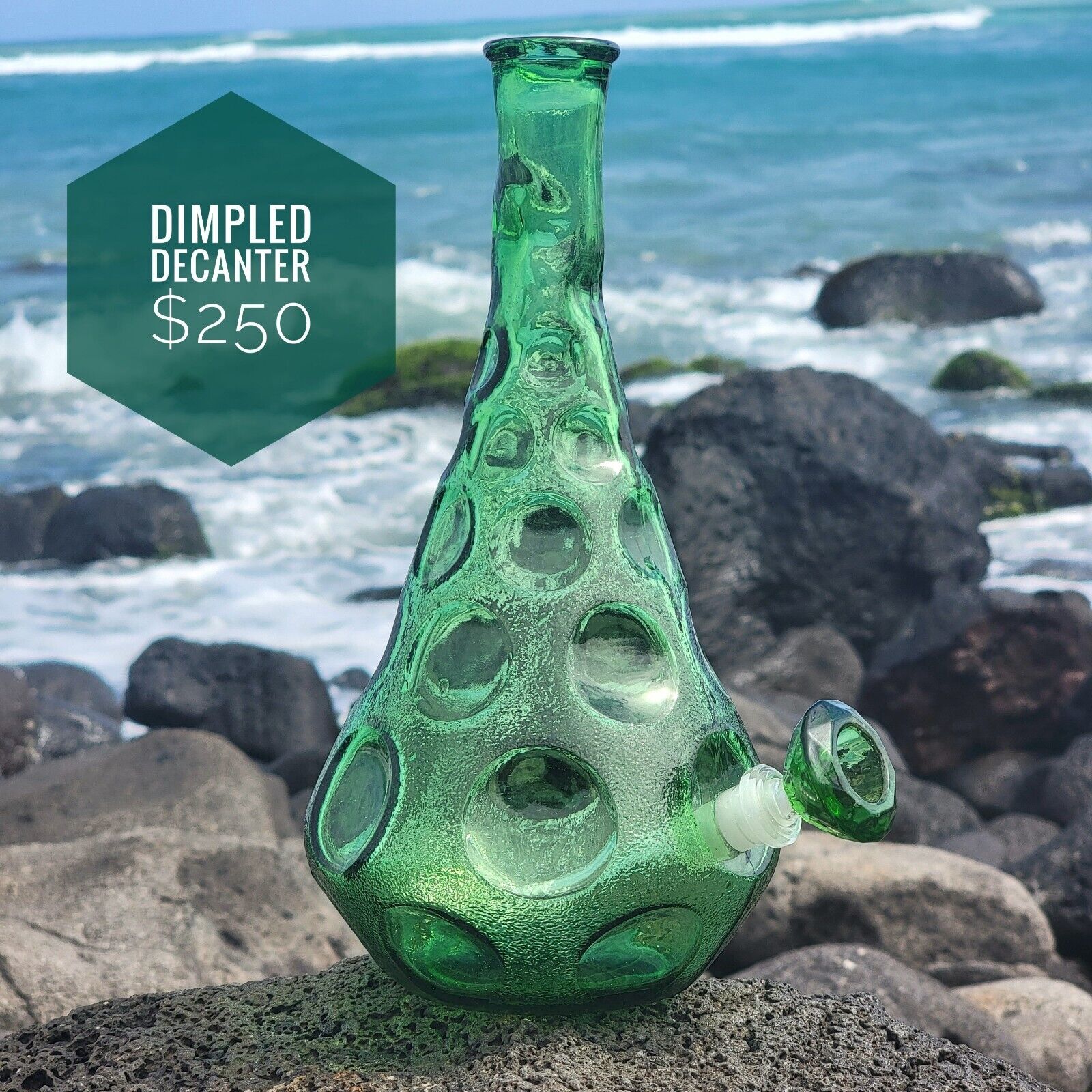 Vintage Upcycled Dimpled Decanter Bong