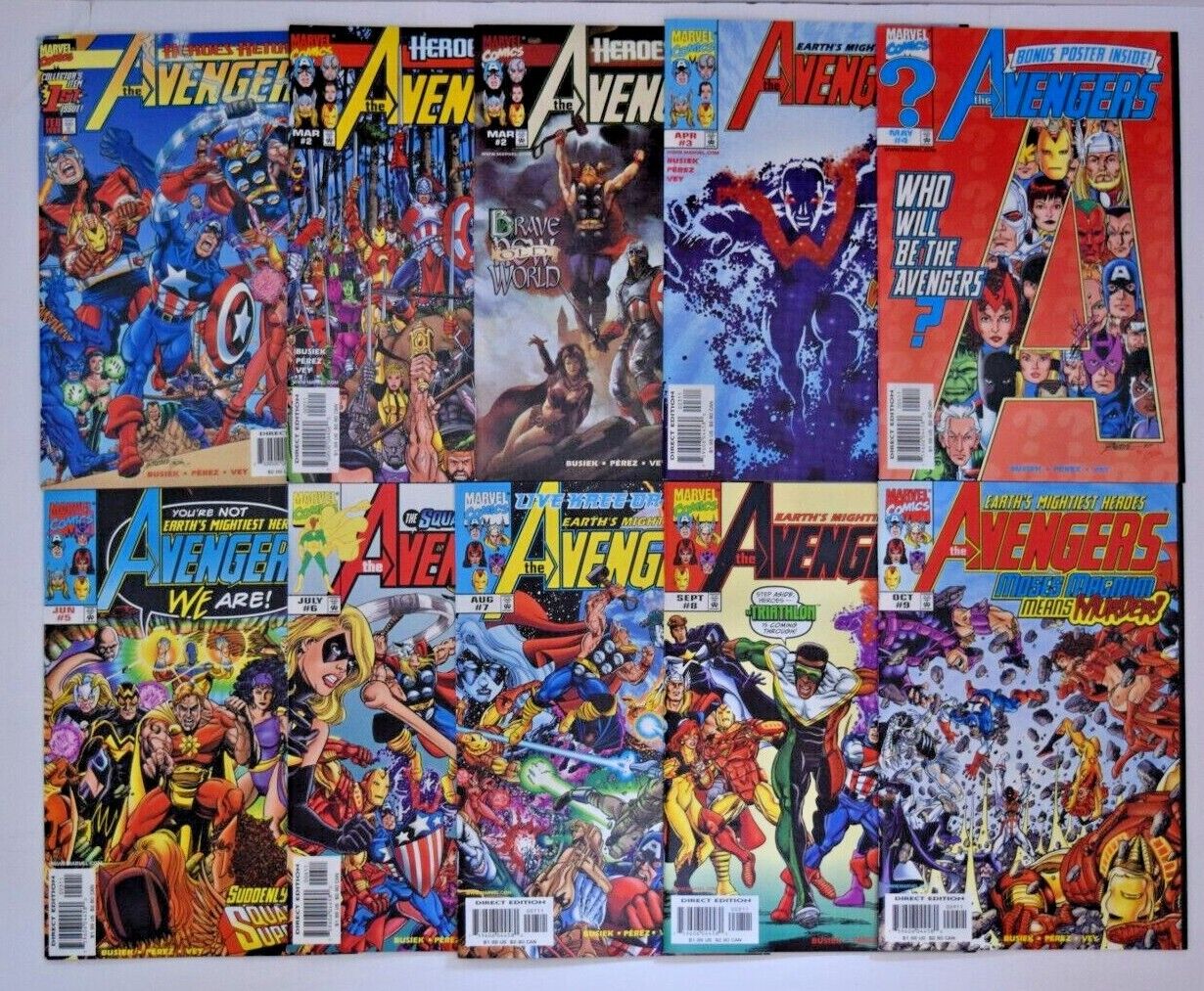 AVENGERS (1998) 50 ISSUE COMIC RUN 1-50 MARVEL COMICS