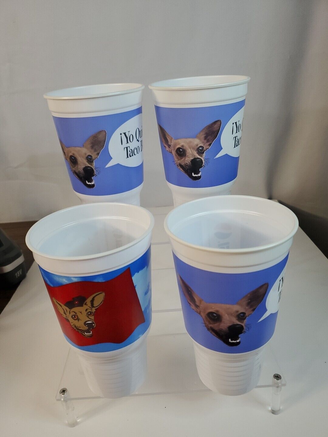 Vintage Taco Bell Chihuahua Cup's RED & BLUE Pepsi 1998 