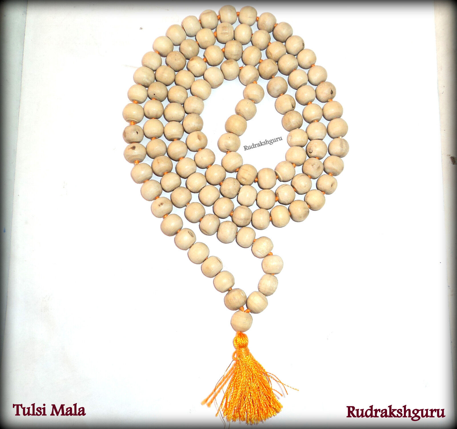 Tulsi Mala / White Tulsi Beads Mala - 10 mm - 109 beads