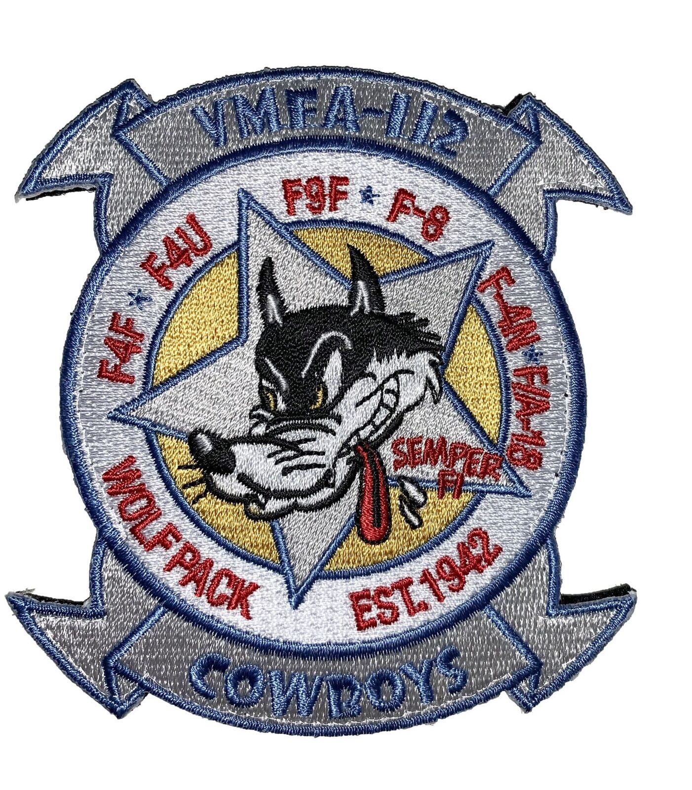 VMFA-112 Cowboys 2019 Squadron Patch –Plastic Backing