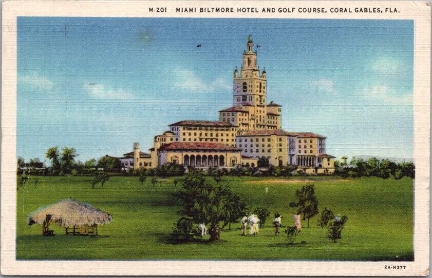 1934 CORAL GABLES, Florida Linen Postcard \