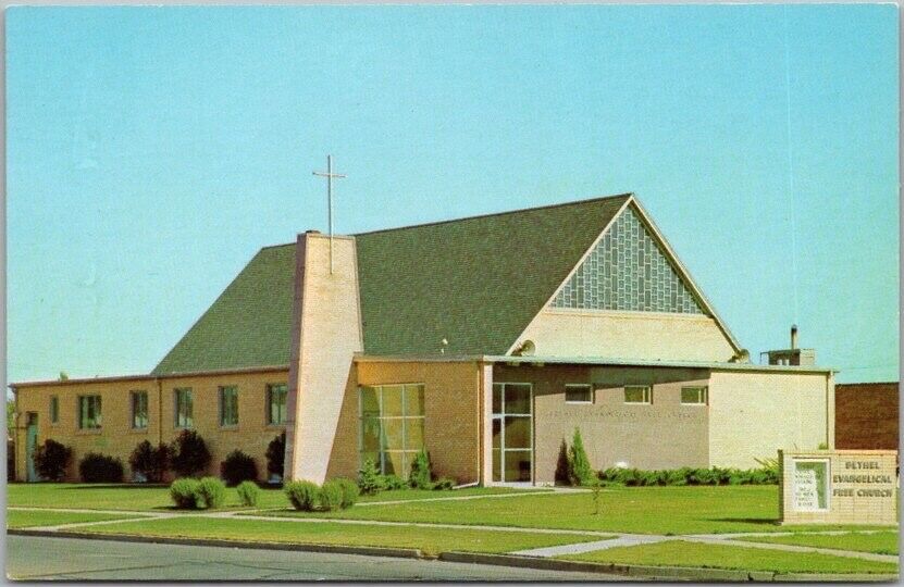 Fargo, North Dakota Postcard BETHEL EVANGELICAL FREE CHURCH Schedule on Back