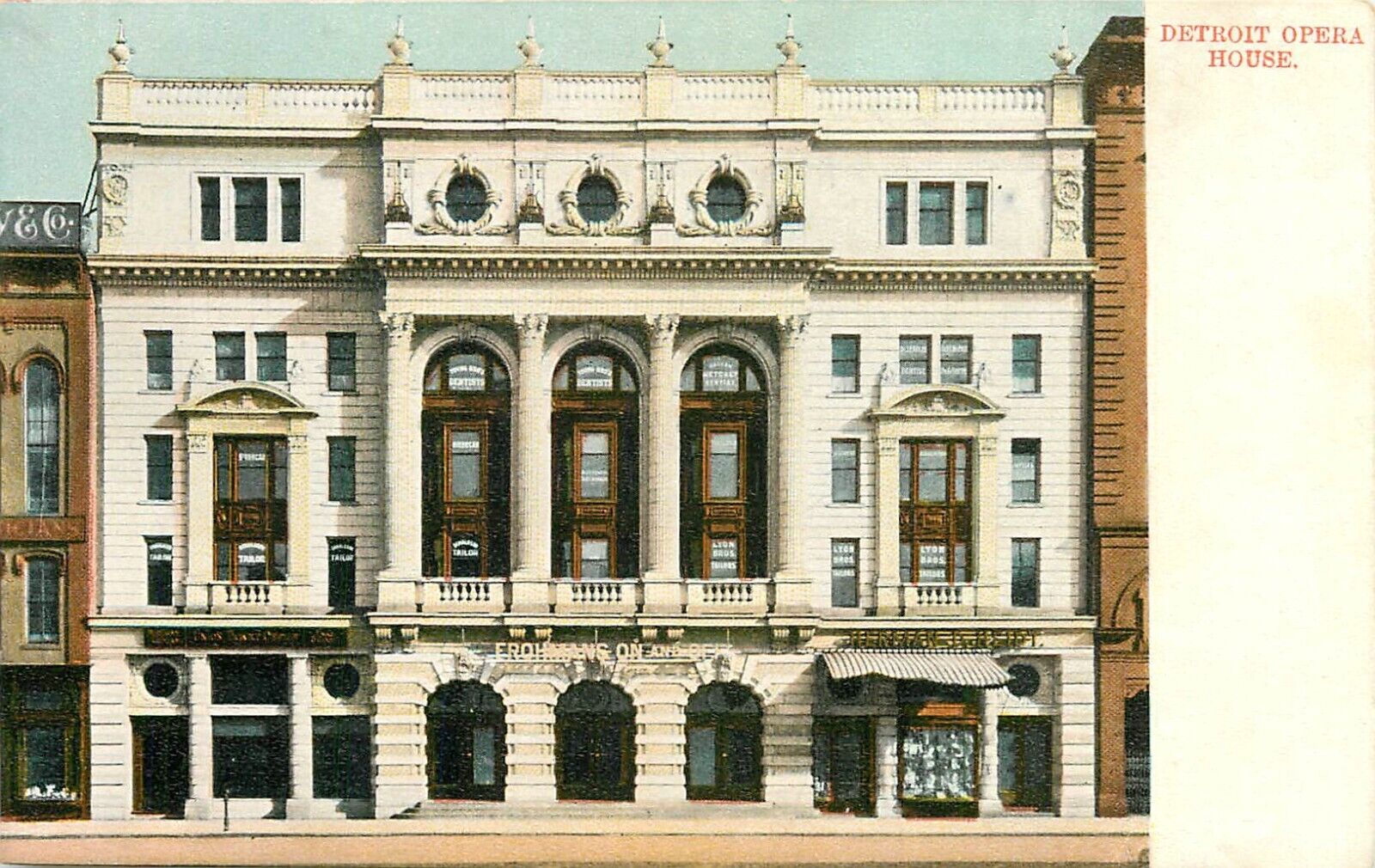 c1905 Detroit Opera House, Detroit, Michigan Postcard