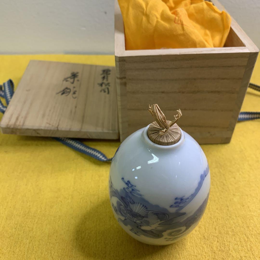 Somezuke Tea Container, Sencha Utensils, Artist'S Items from Japan