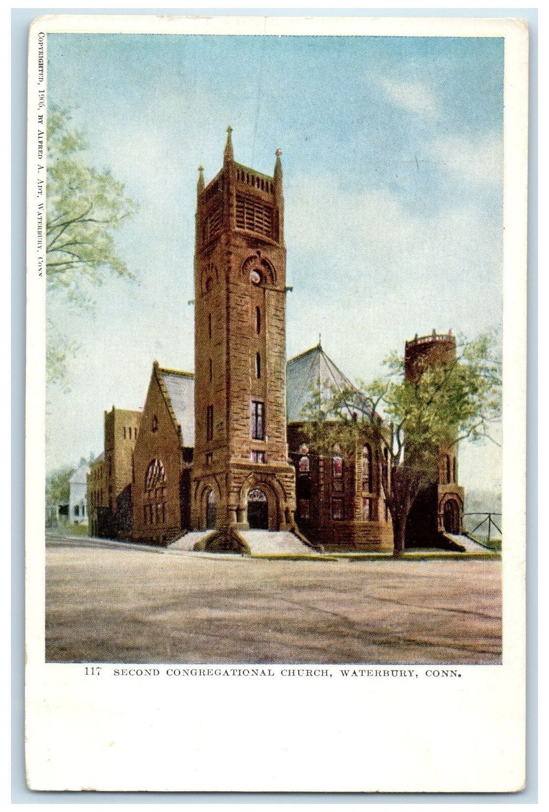c1910's Second Congregational Church Waterbury Connecticut CT Unposted Postcard
