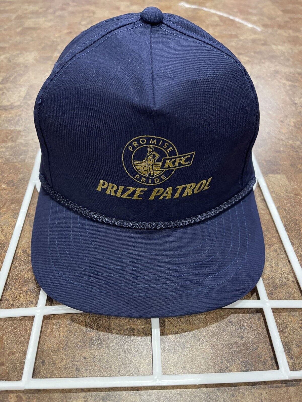 Vintage KFC Prize Patrol SnapBack Trucker Hat Cap Navy YoungAn Promise Pride