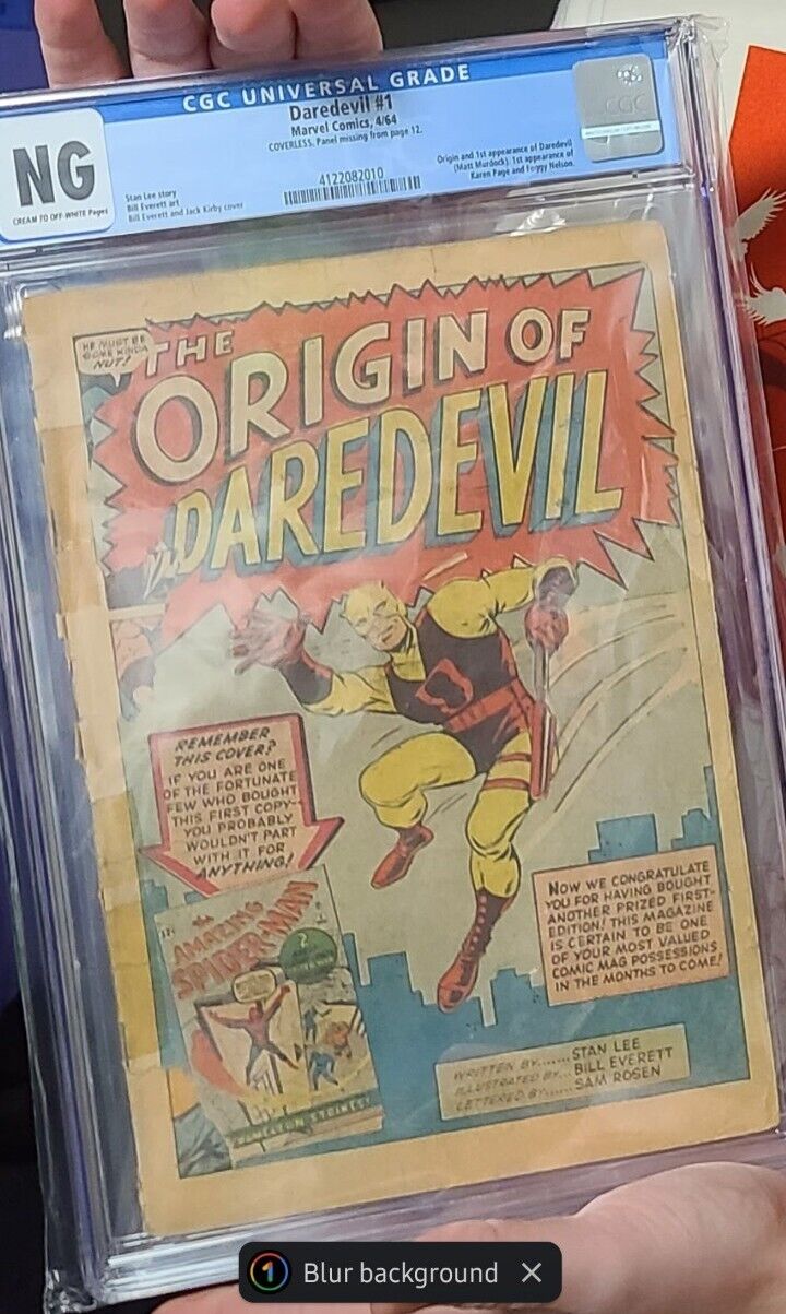 Daredevil #1 Marvel Comics 1964 CGC NG Origin & 1st App of Daredevil - COVERLESS