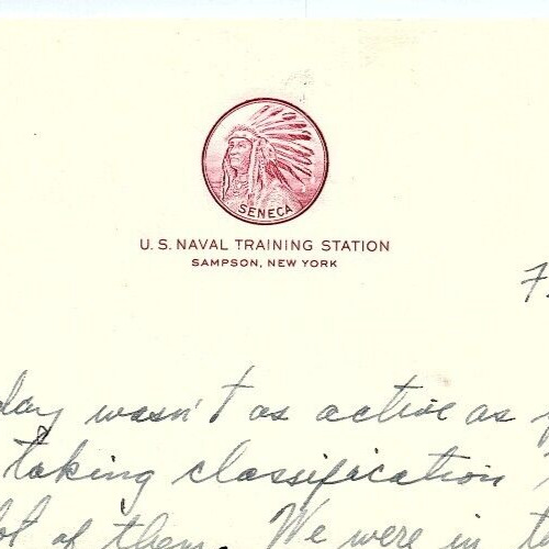 1944 WWII SAMPSON NEW YORK U.S. NAVAL TRAINING STATION LETTER FROM SOLDIER Z5902