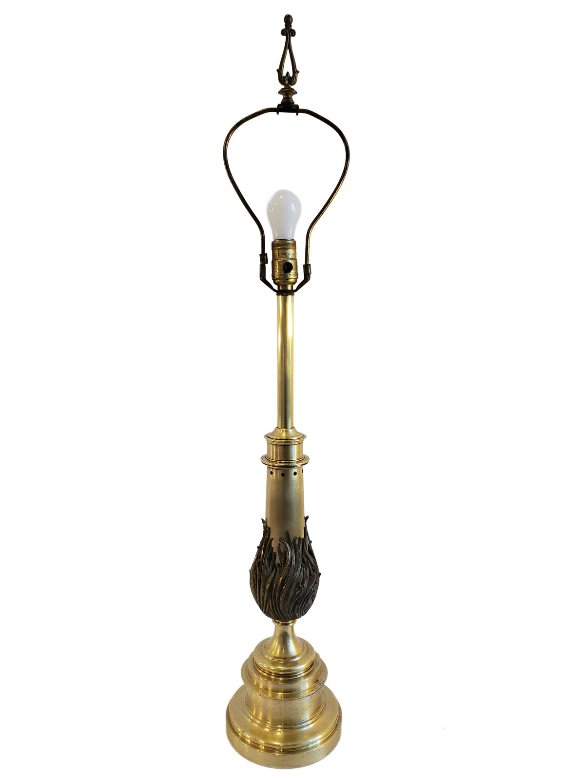 Rare Vintage Stiffel Brass Table Lamp - Large Flame