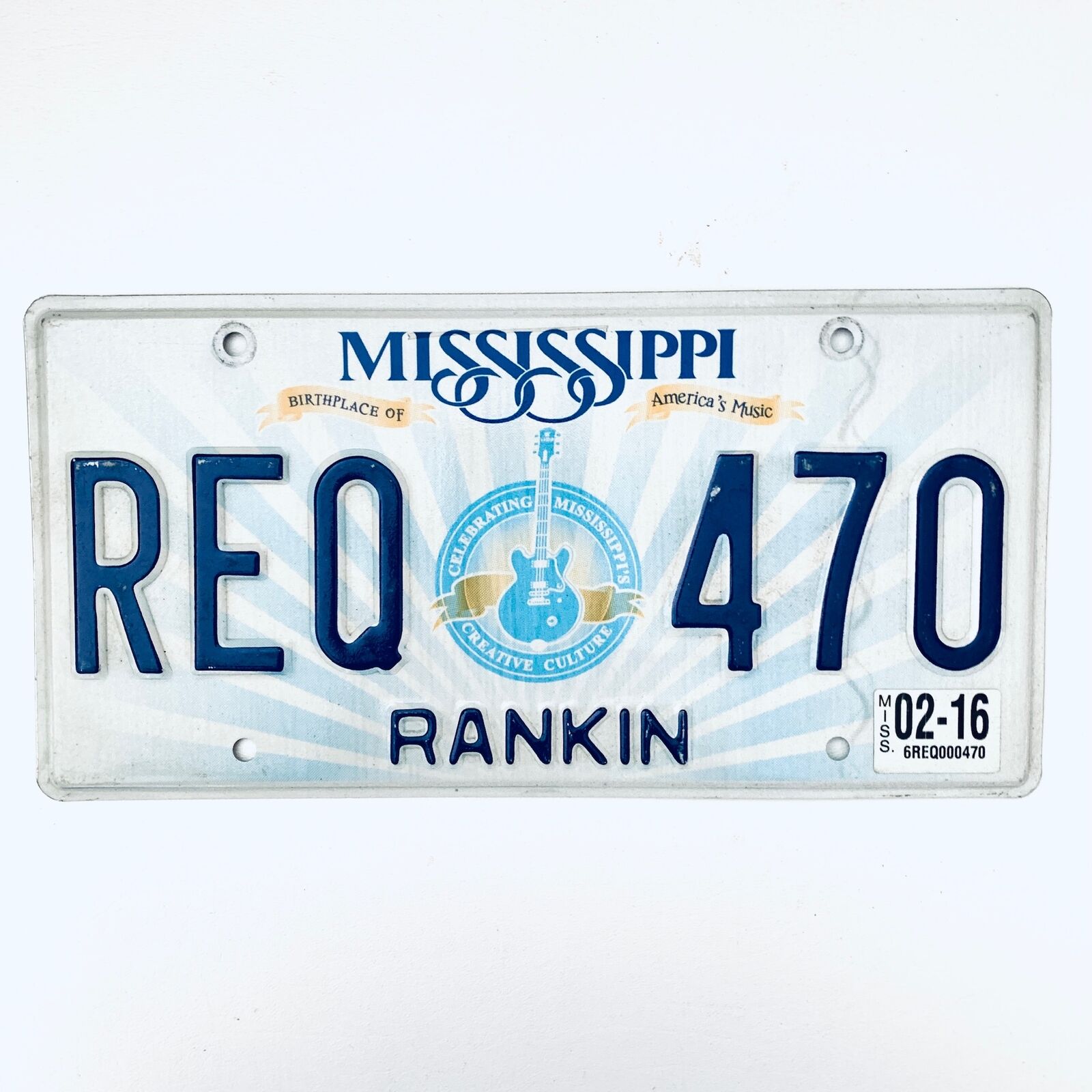 2016 United States Mississippi Rankin County Passenger License Plate REQ 470