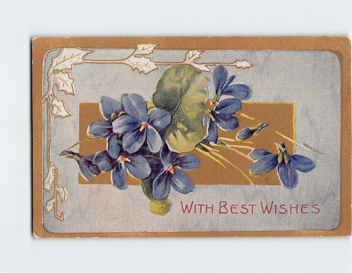 Postcard With Best Wishes Flower Art Print