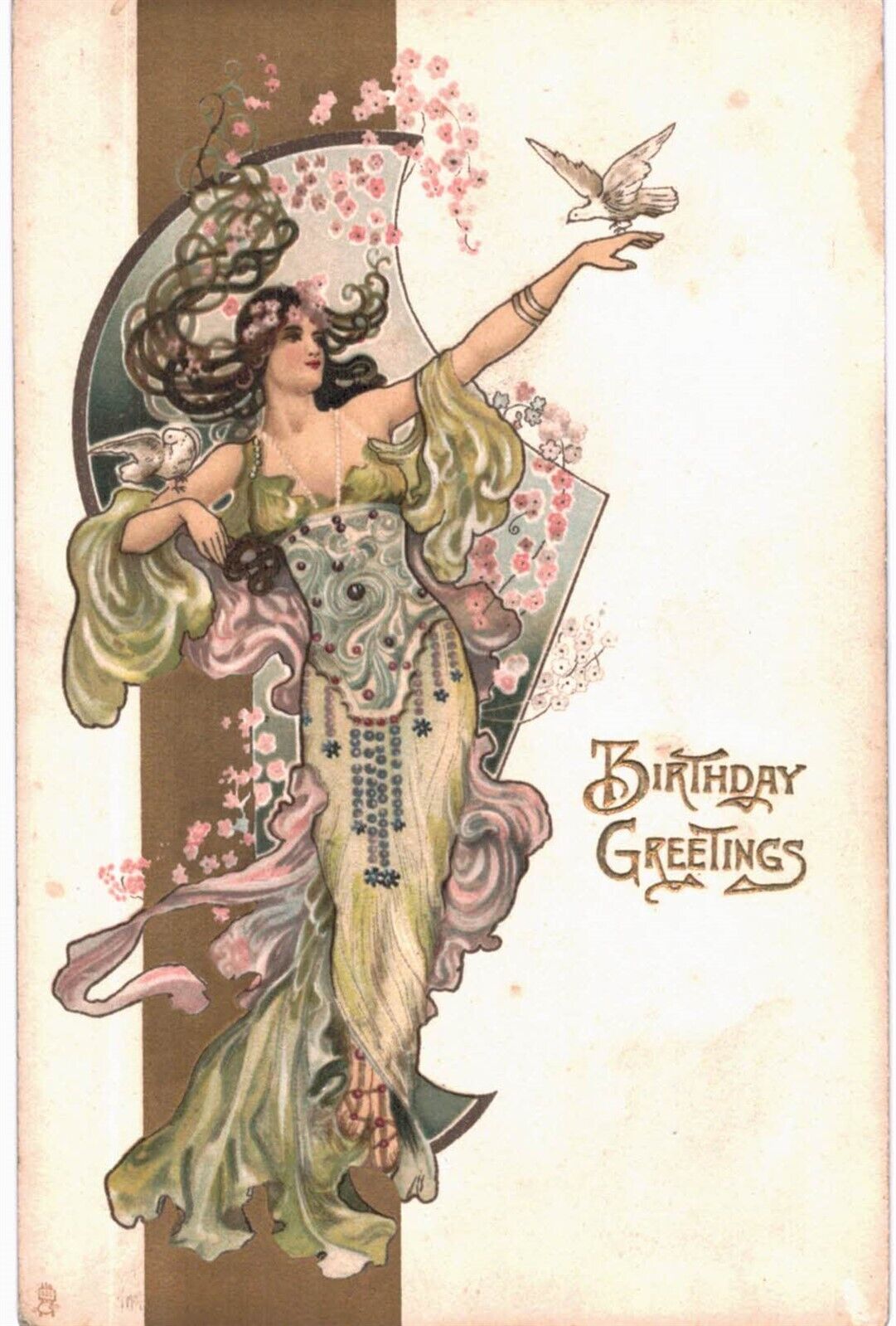 Eva Danielle Art Nouveau Birthday Tuck 2524 1905 