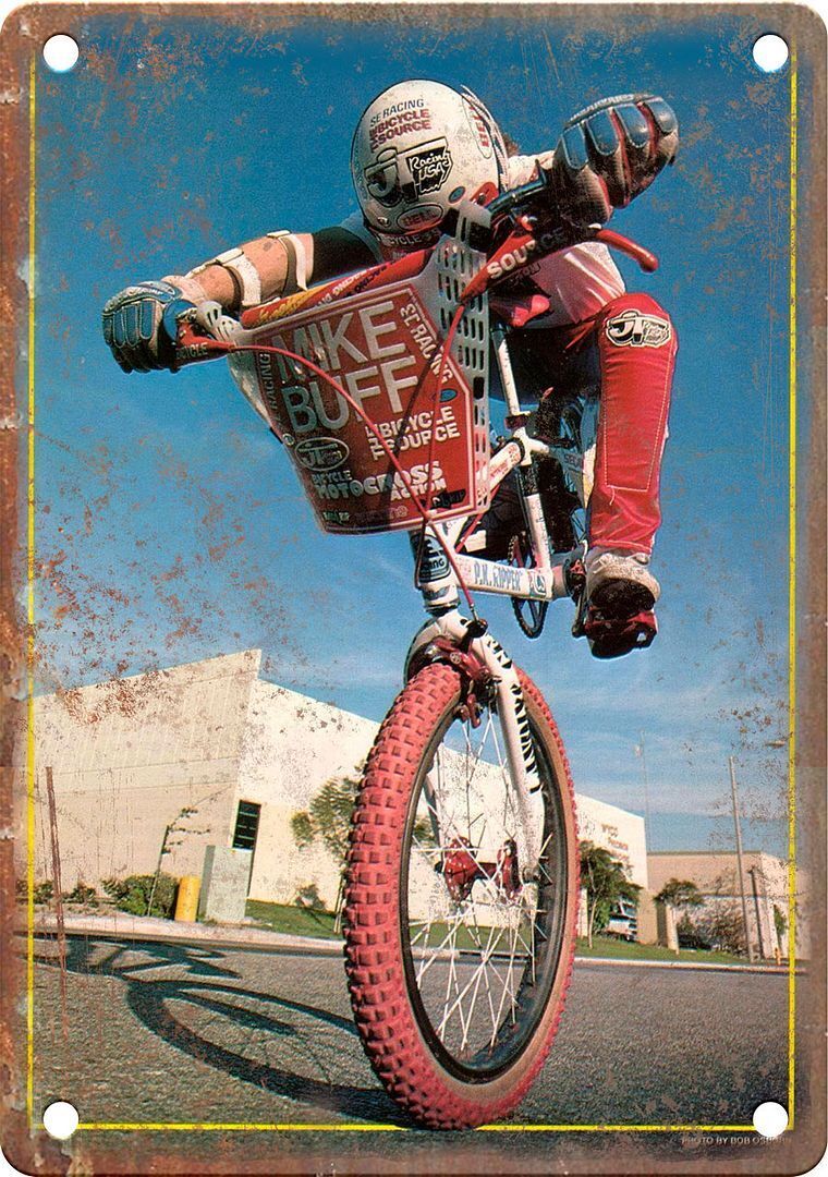 Vintage BMX Magazine Mike Buff Photo Pk Ripper Reproduction Metal Sign B513