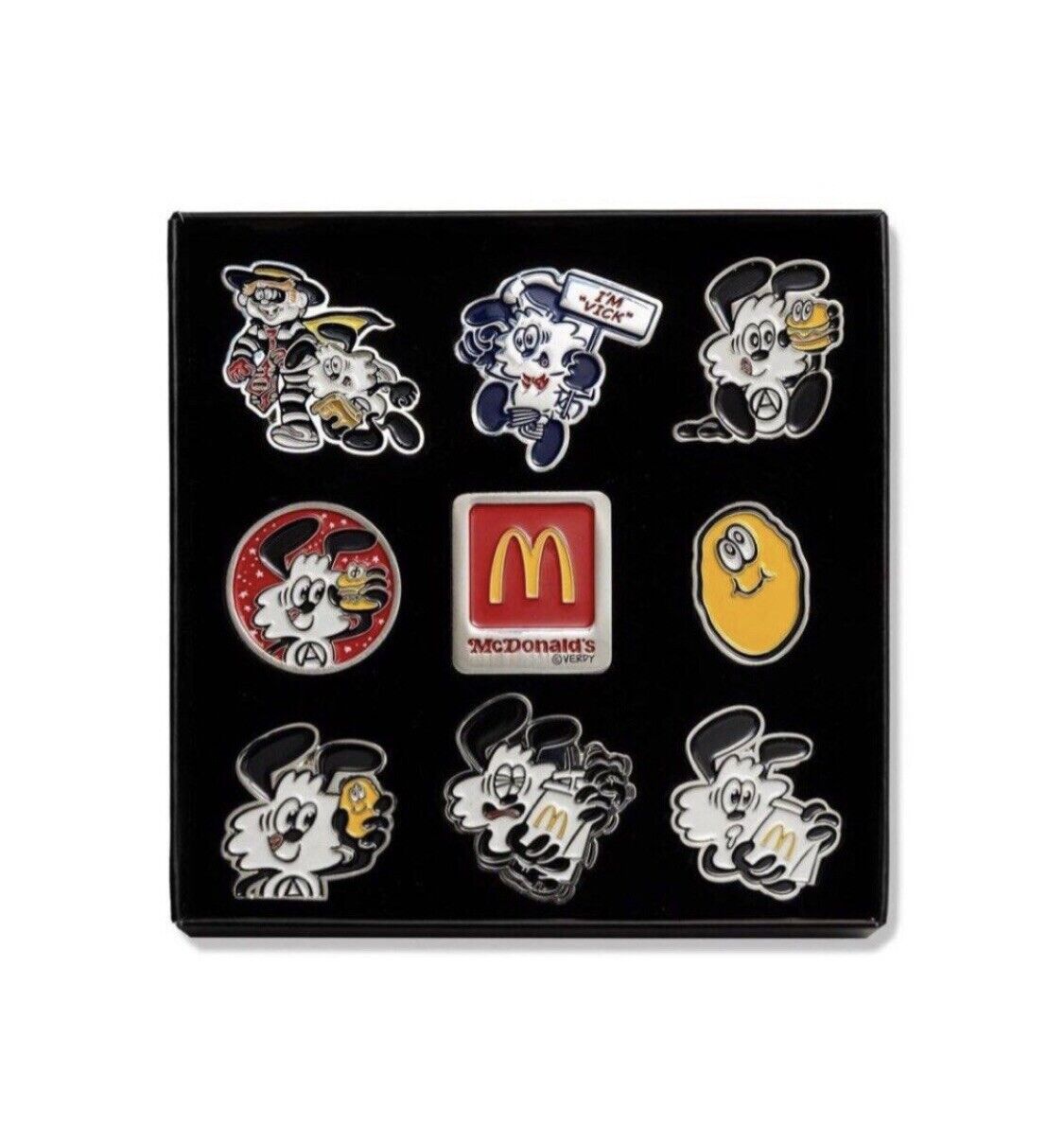 2024 McDonald\'s x Verdy Vick Pin Badge Set Of 9 Brand New Hong Kong Exclusive HK