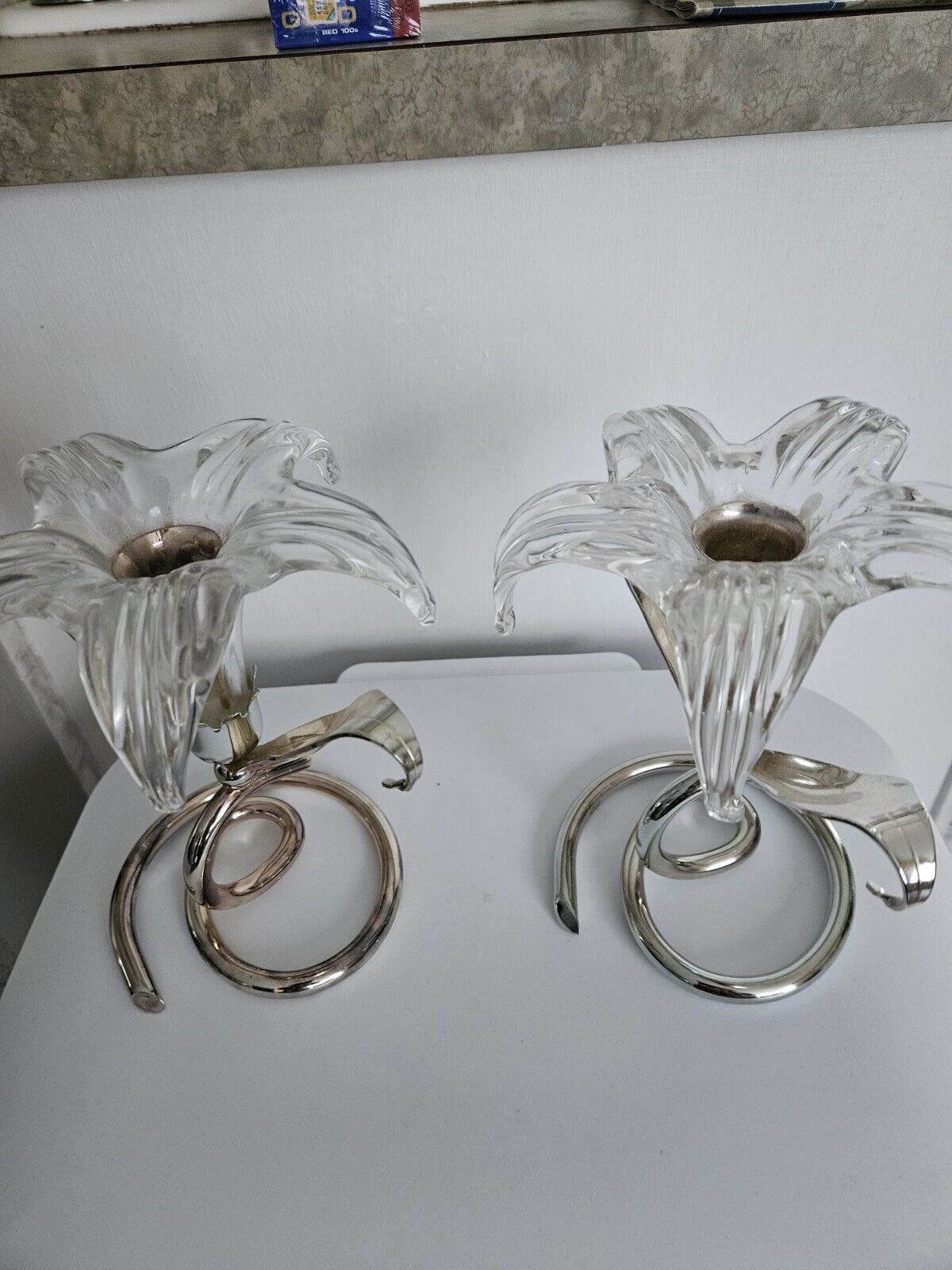 Vintage Oneida Silversmith Candlestick Holder Silver Plated Set of Two EUC