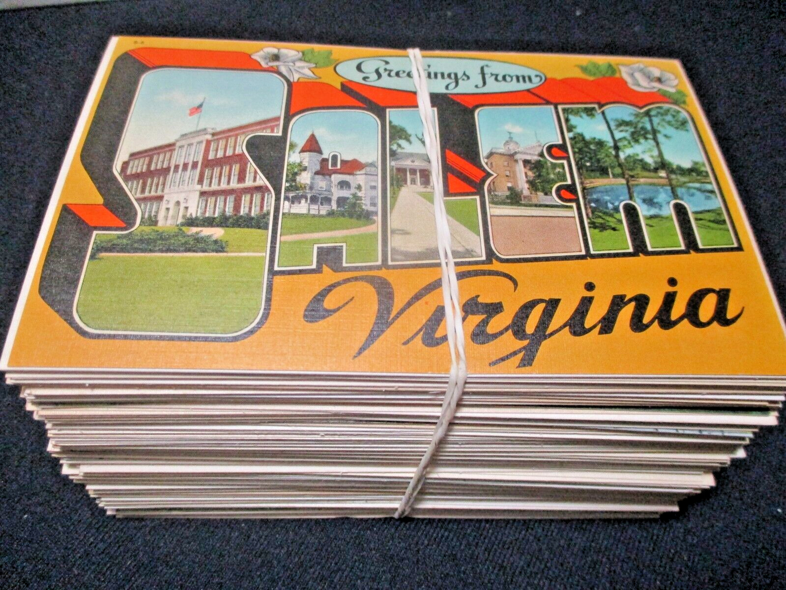 Lot of 200 VIRGINIA Linen Postcards 40's-50's Era New Old Stock Unused Ex Cond