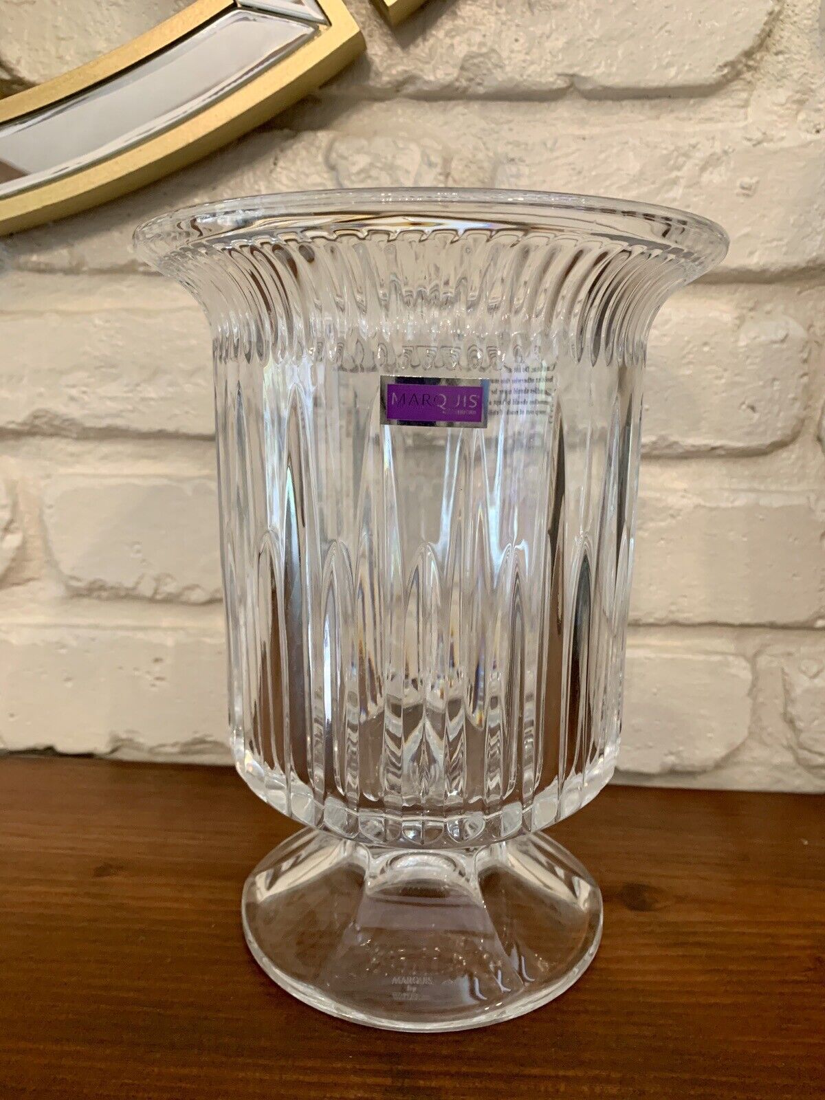 Marquis By Waterford 9” Heritage Hurricane Lamp Lead Crystal  Czech Republic