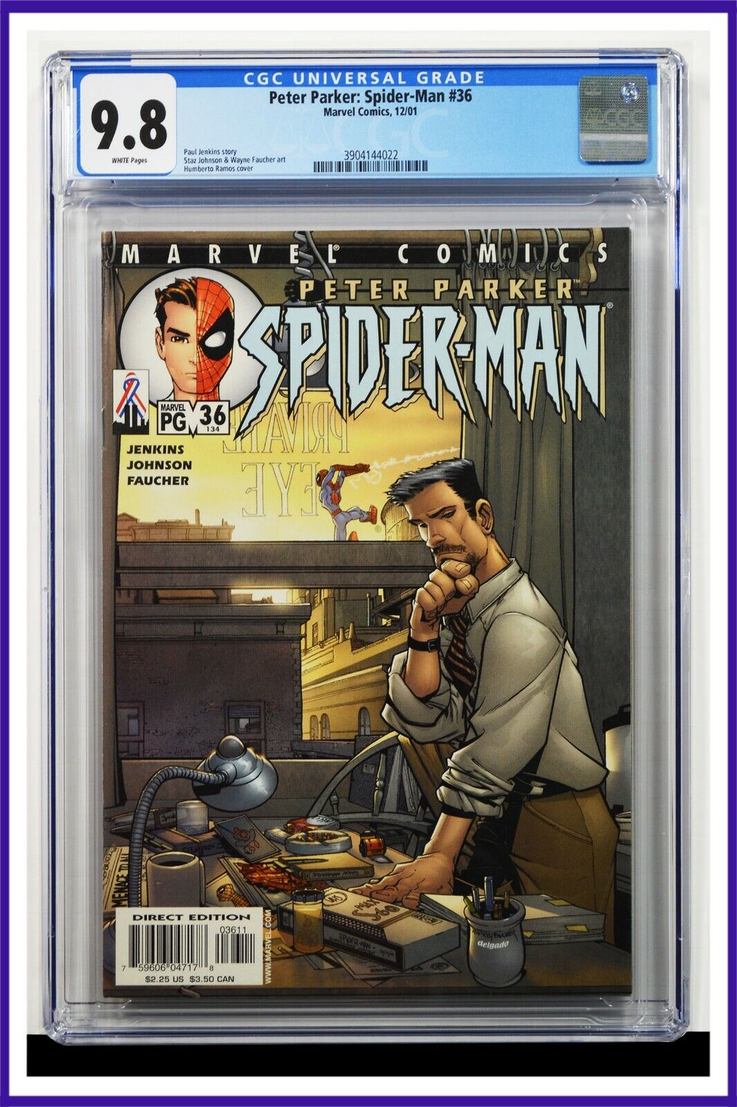 Peter Parker Spider-Man #36 CGC Graded 9.8 Marvel 2001 White Pages Comic Book.
