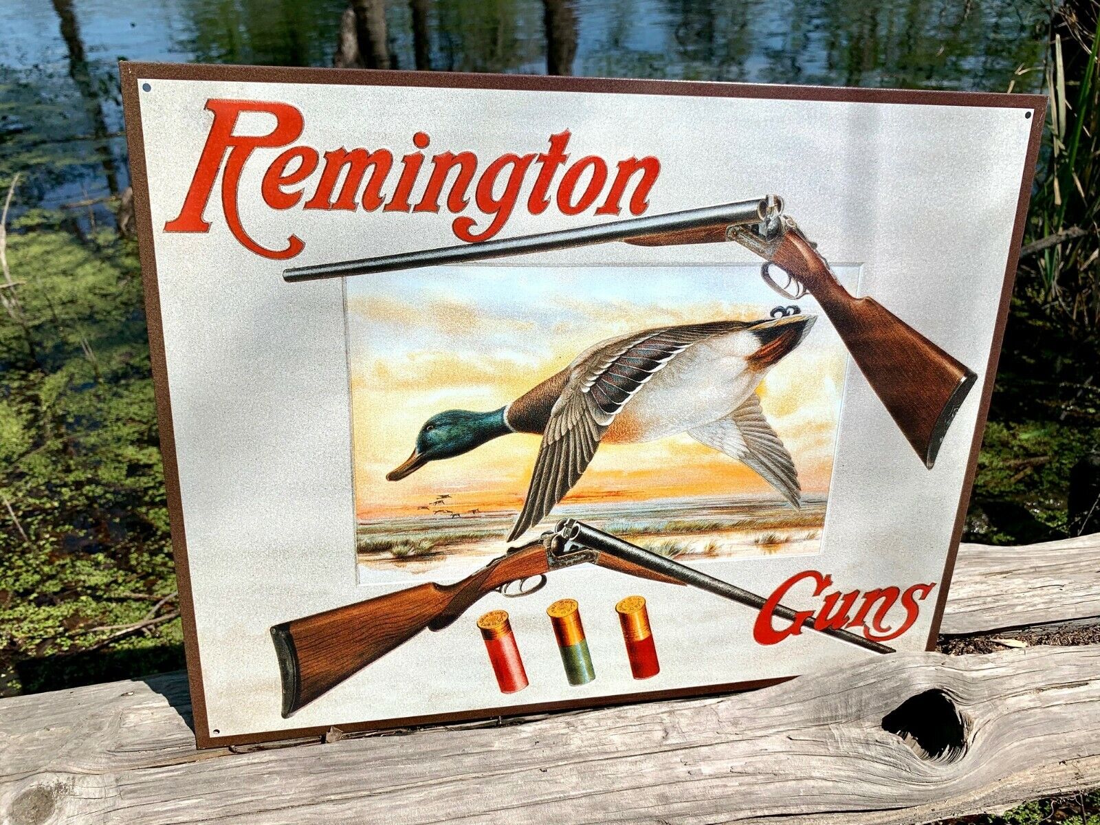 Remington Shotguns & Duck Vintage Metal Tin Sign Wall Decor Garage Shop Under 20