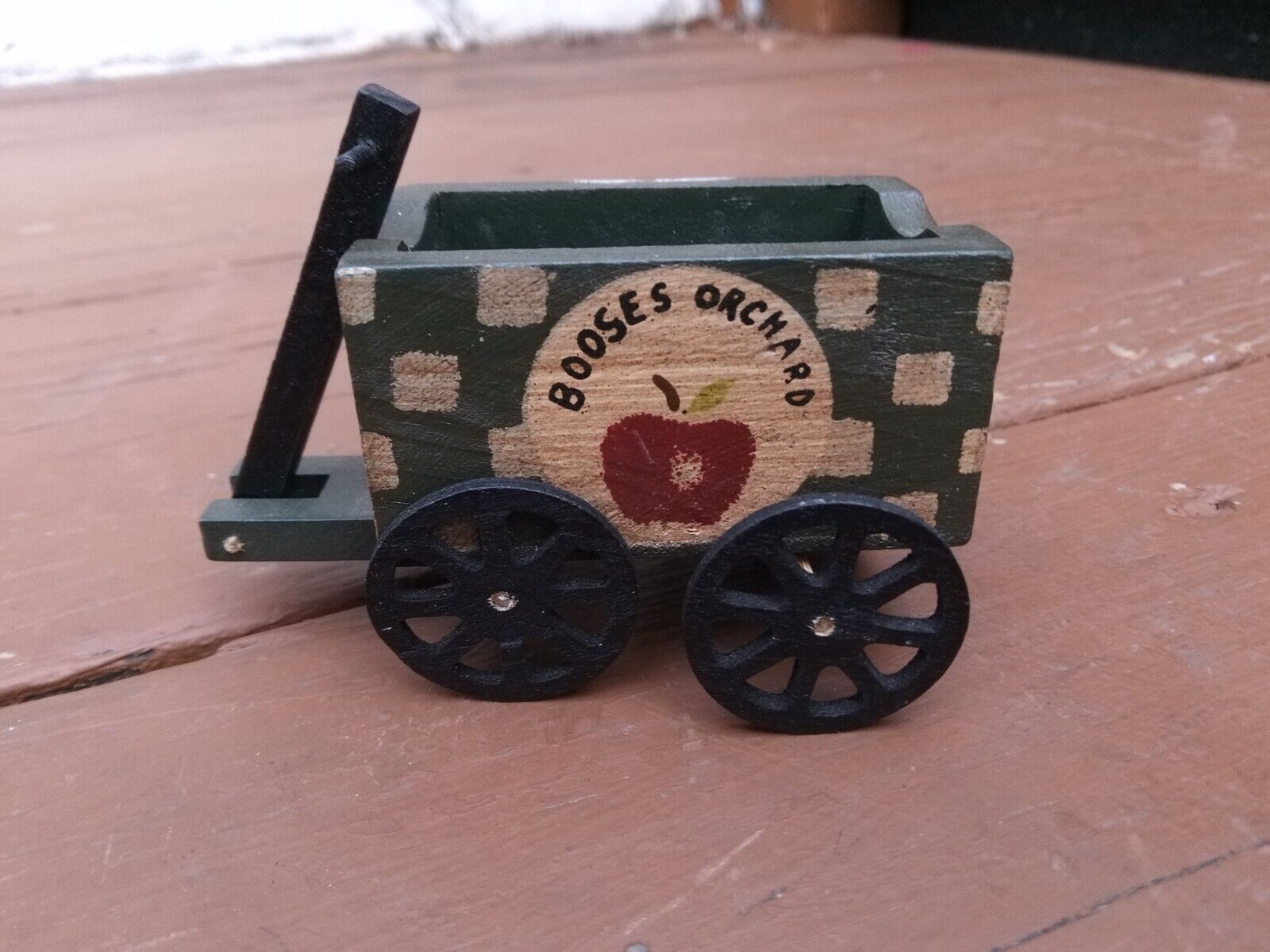 vtg miniature wooden cart & wheel booses orchid-free delivery pull cart figurine