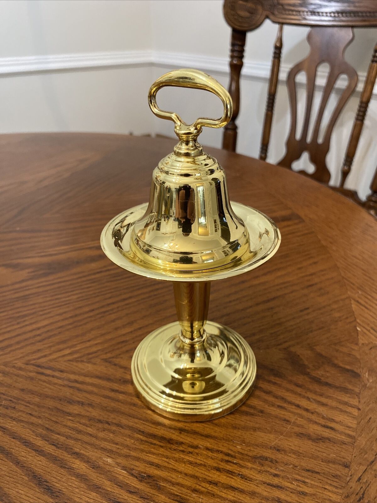 Vintage Baldwin Polished Brass Hostess Bell With Bell Rest