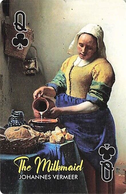 Famous Painting The Milkmaid Johannes Vermeer Single Playing Card  