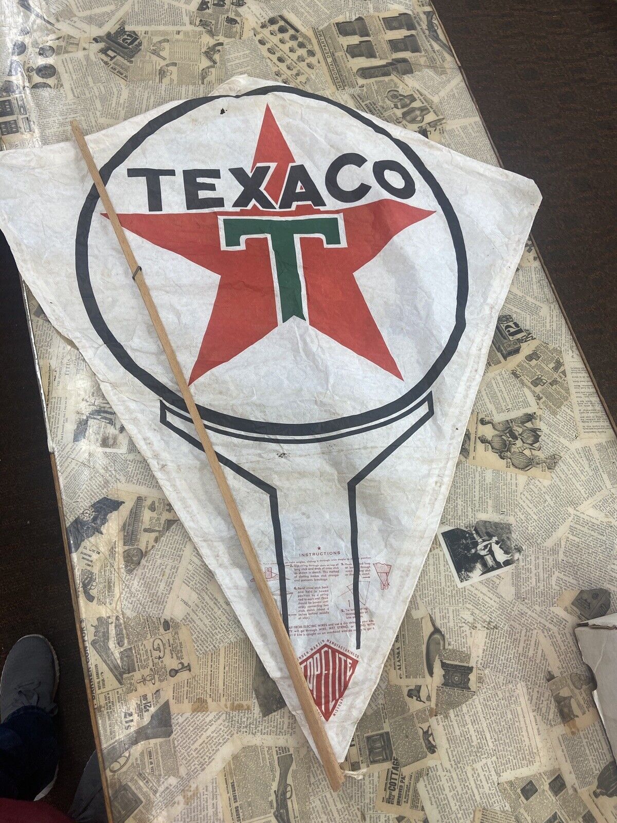 Rare Paper Kite TEXACO Top Flight Gas Oil Petro