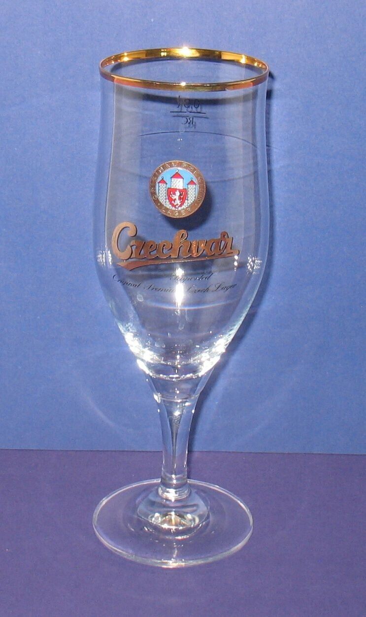 Czechvar Brewery Czech Lager Stemmed 0.3L Beer Glass 8 1/4\