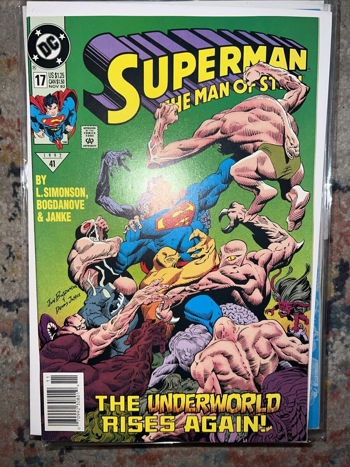 Superman The Man of Steel #17  1st Cameo Doomsday Newsstand UPC VF/NM