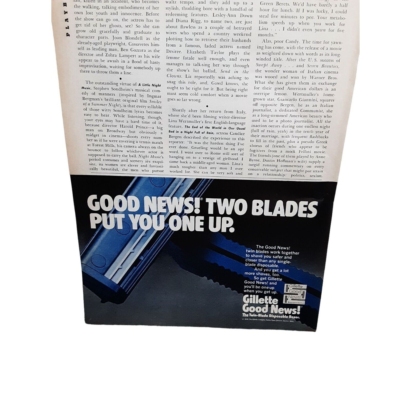 1978 Gillette Good News Twin Blade Razor Original Print Ad Vintage