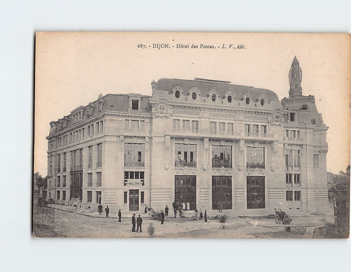 Postcard Hôtel des Postes Dijon France
