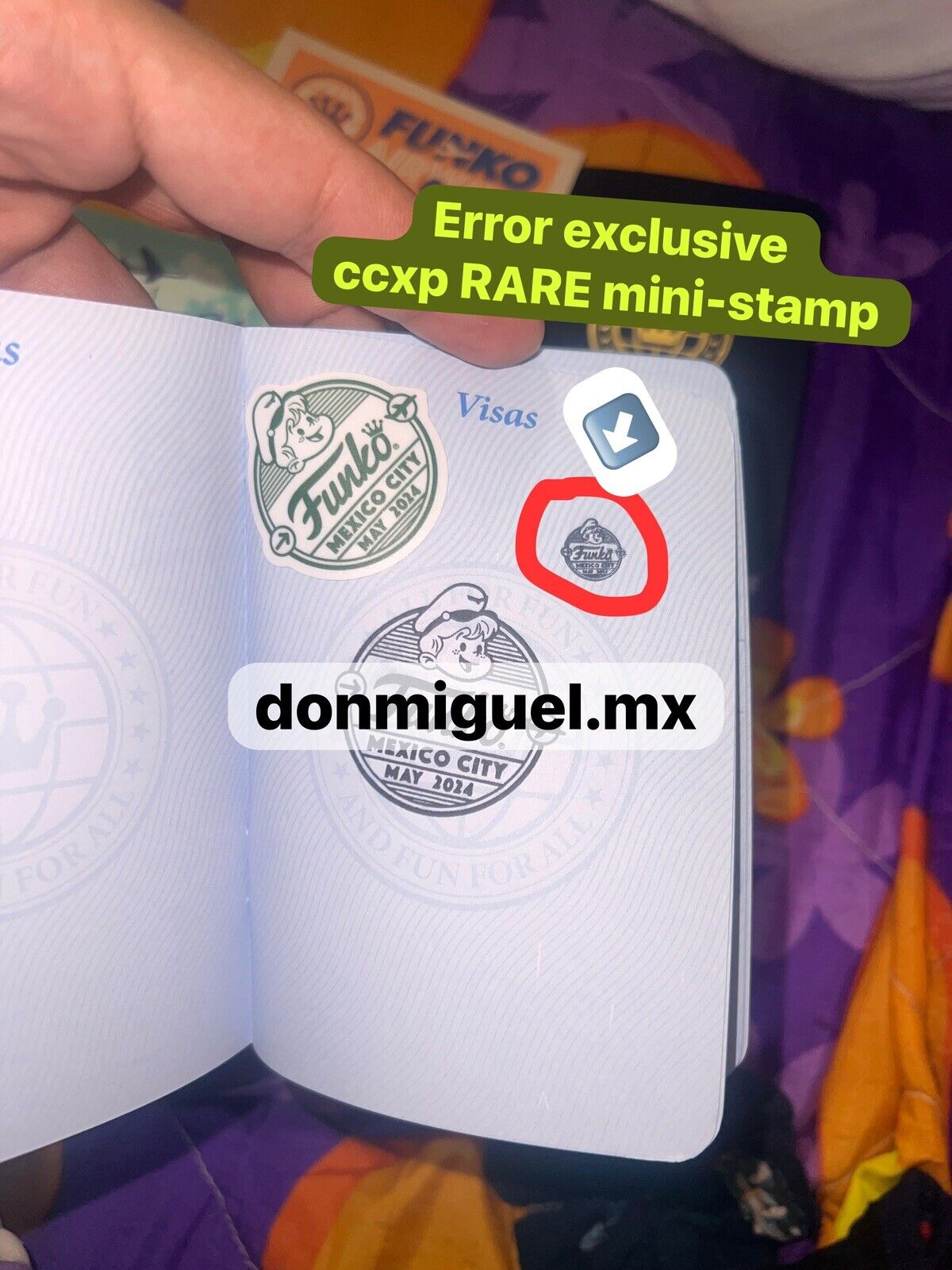 MINI STAMP ULTRA RARE CCXP MEXICO EXCLUSIVE PASSPORT  STAMP Funko POP