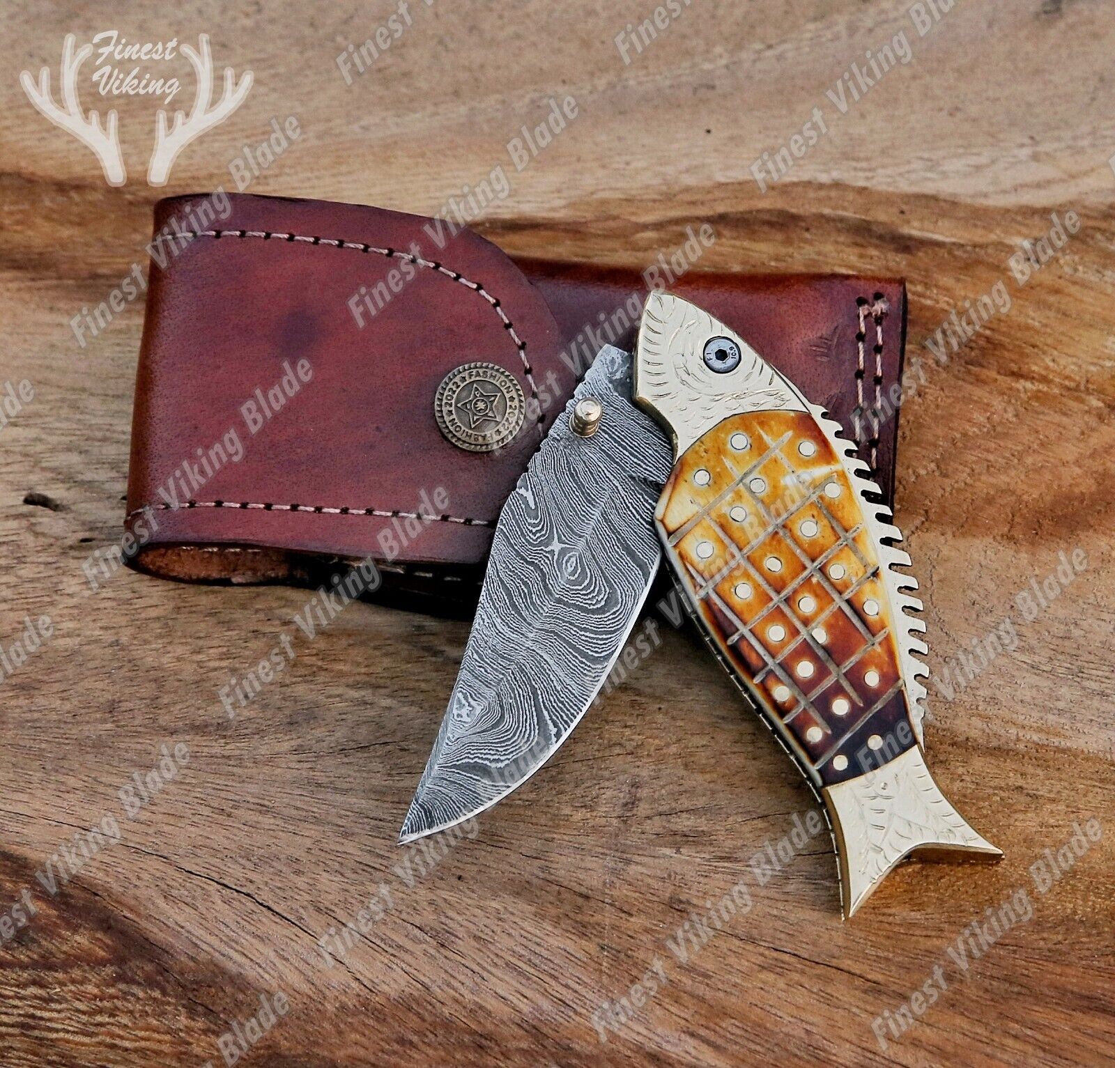 Unique Handmade Damascus Folding Pocket Knife Personalized Gift for Any Occasion