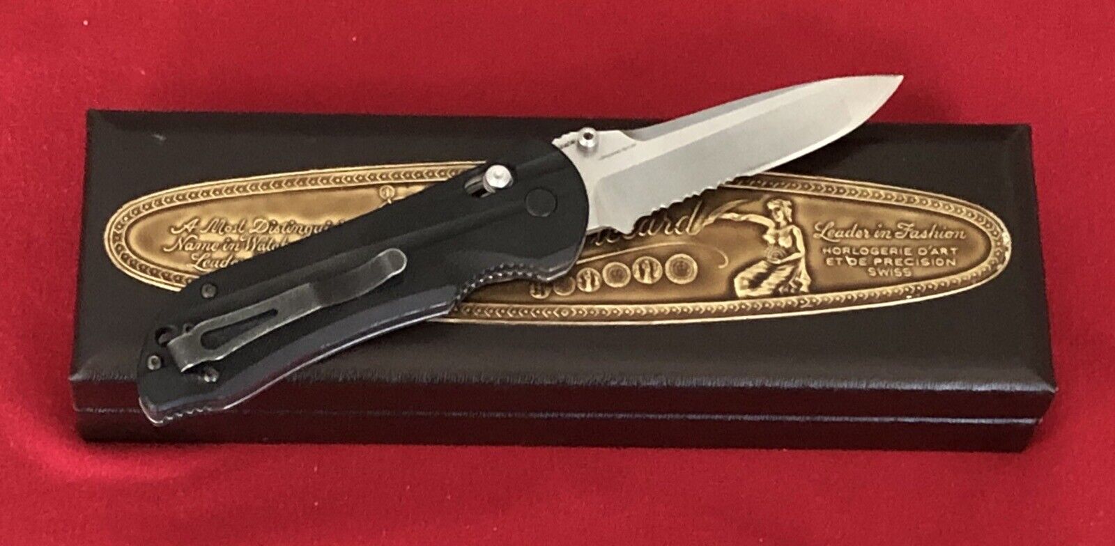 BENCHMADE PRODUCTION NO. 909 PAT. RE41,259 - 154CM STEEL - LUCIEN PICCARD BOX