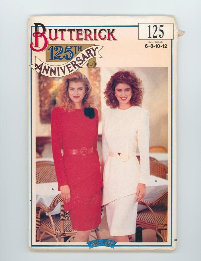 Butterick 125th Anniversary Dress Pattern #125 1863-1988 Sz 6-8-10-12 Uncut
