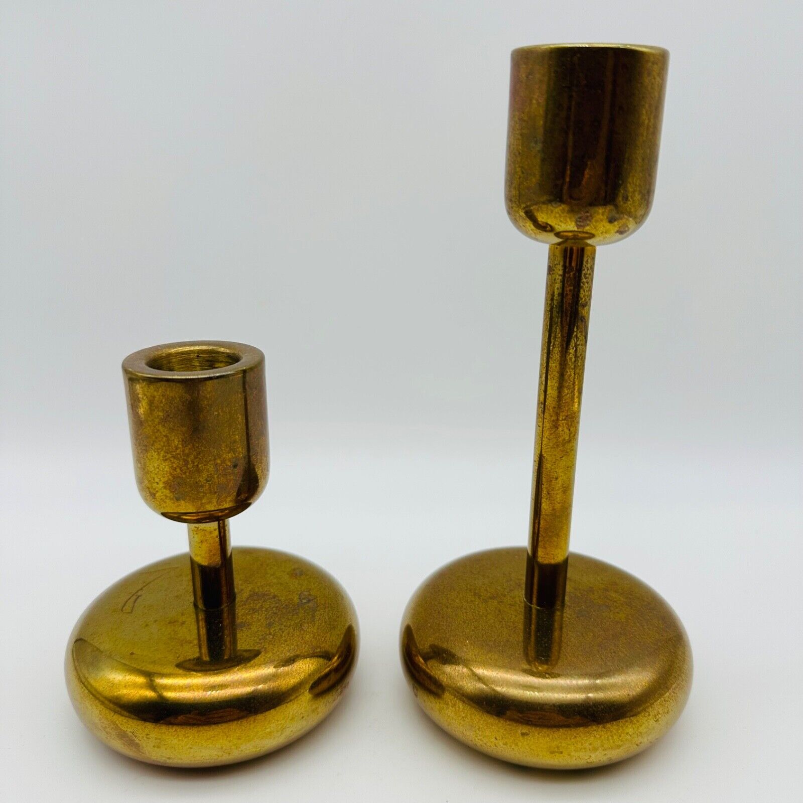 2 Vintage Classic Brass Candlesticks Candle Holders Pair