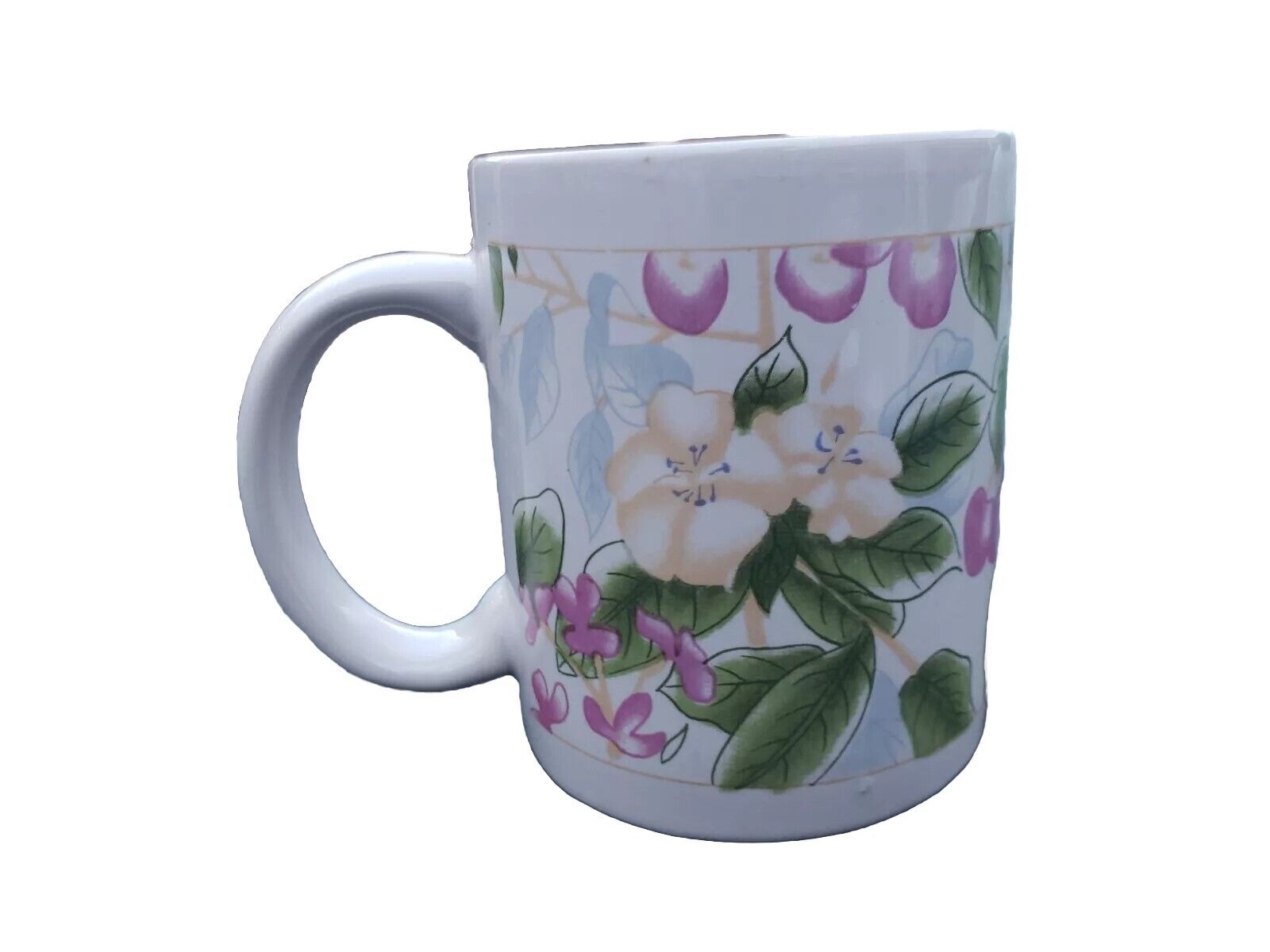Vintage ANCO MERCHANDISE Co Coffee Mug Cup Butterflies Butterfly Flowers