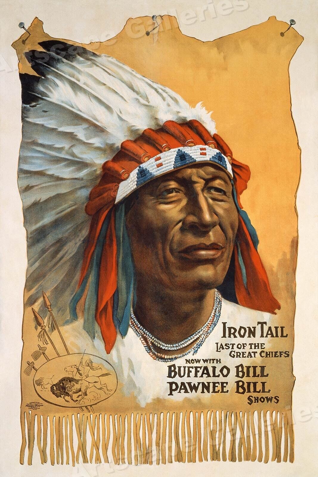 1912 Buffalo Bill Wild West Show - Chief Iron Tail Poster - 20x30