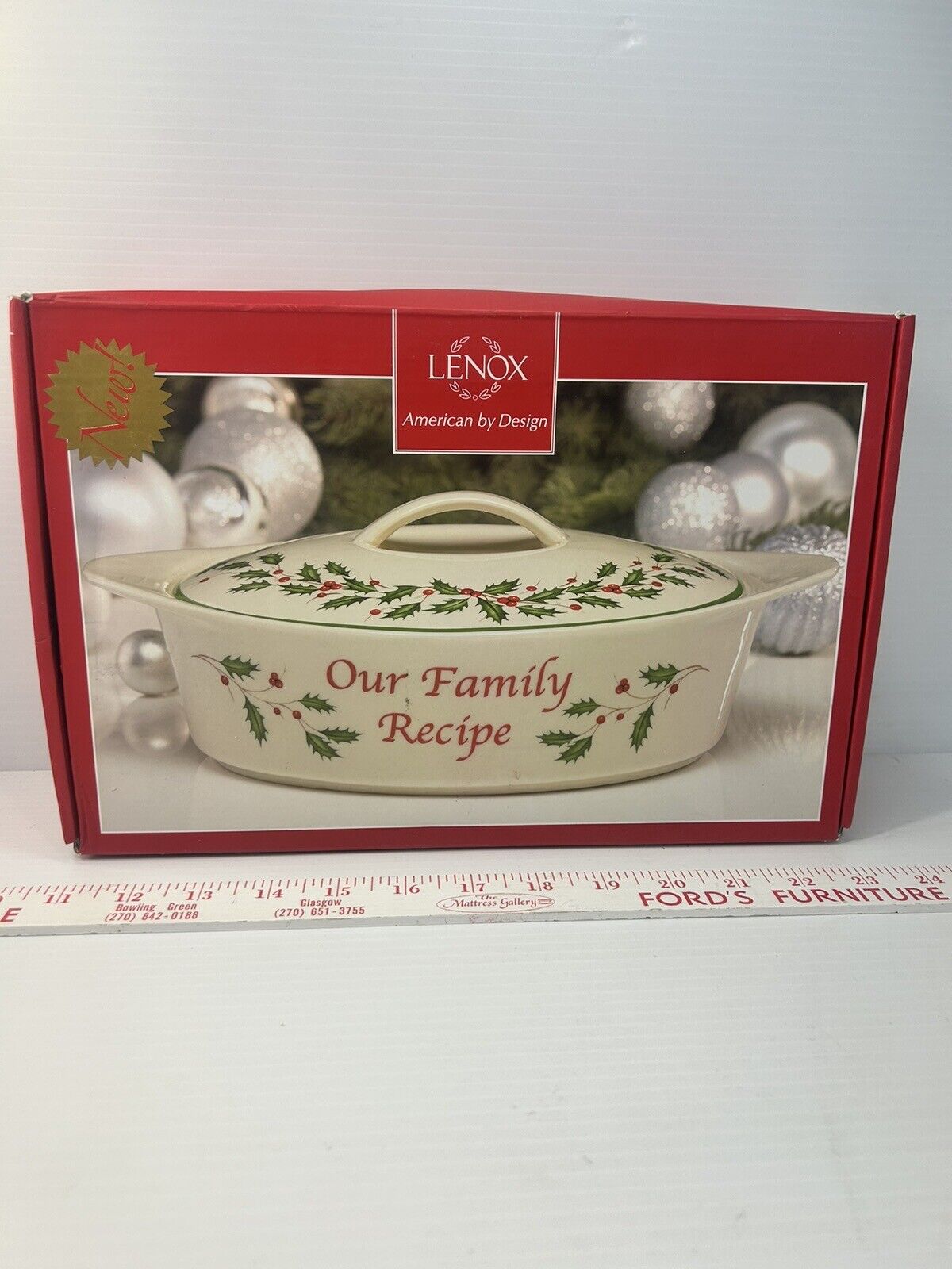 Lenox~Our Family Recipe~Holiday 64 oz Covered Casserole-Serving Dish NIB