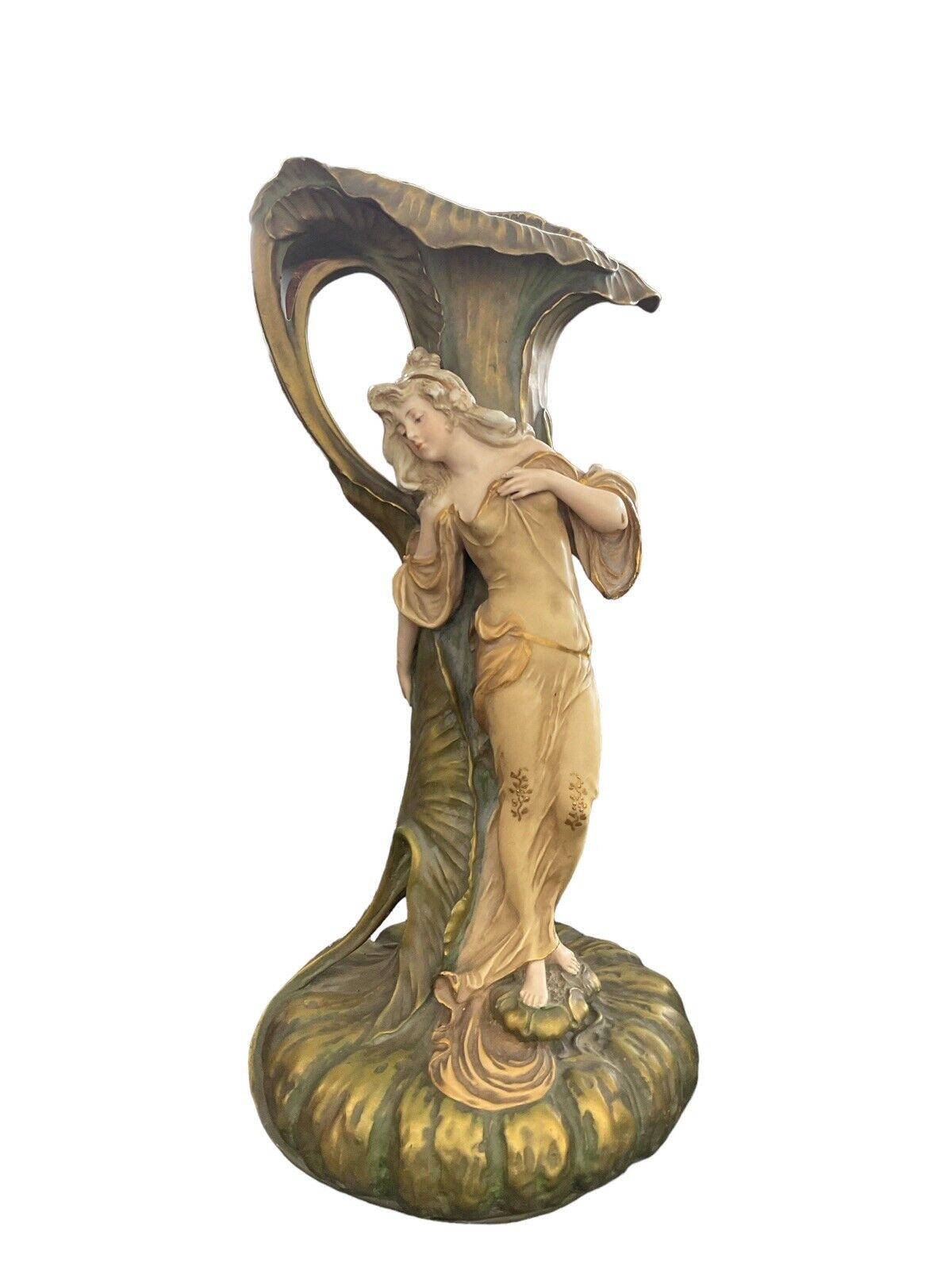 Antique Ernst Wahliss Calla Lily Vase Art Nouveau Amphora Porcelain Vessel