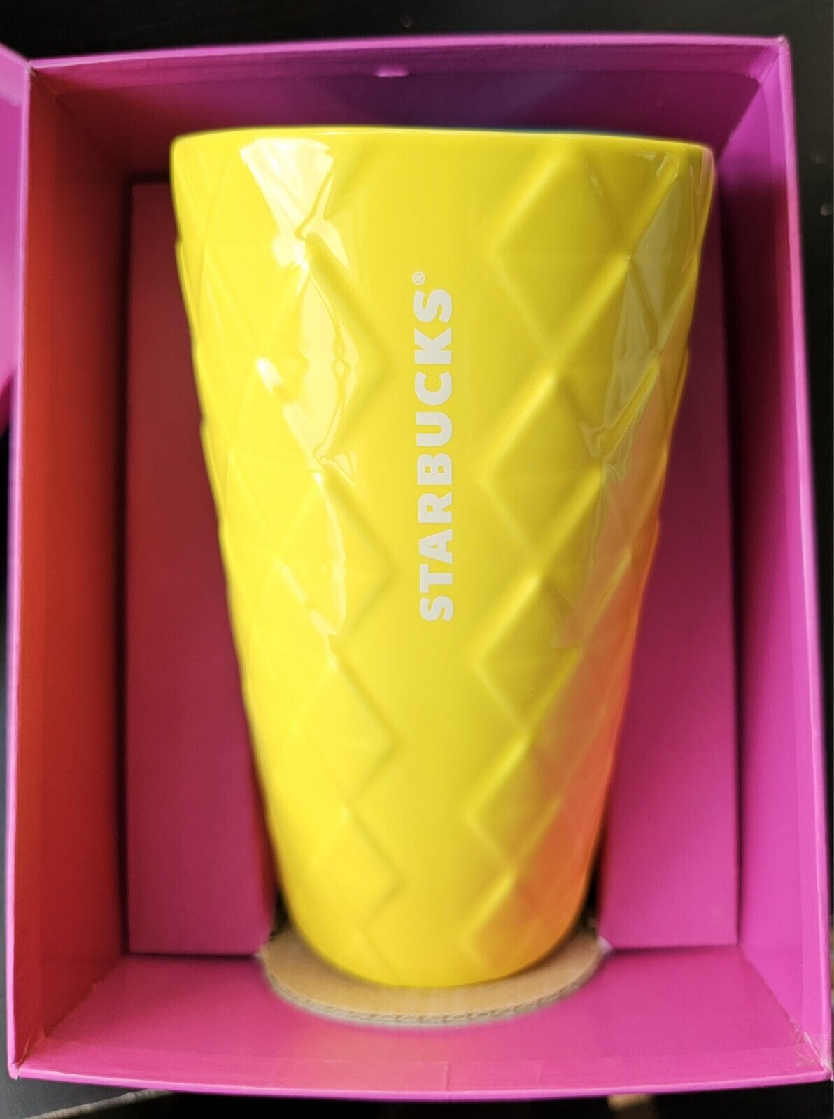Starbucks Hawaii Limited Edition Pineapple 12oz Ceramic Tumbler Brand New